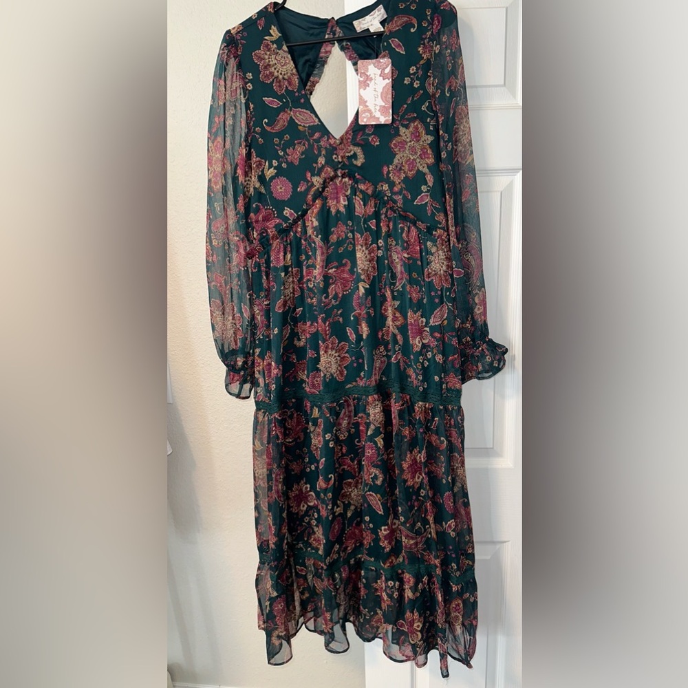 Band of the Free Teal Paisley Maxi Dress